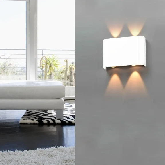 Nástenné svietidlá -  Azzardo LED nástěnné svítidlo Ginno 2 bílé/Alu