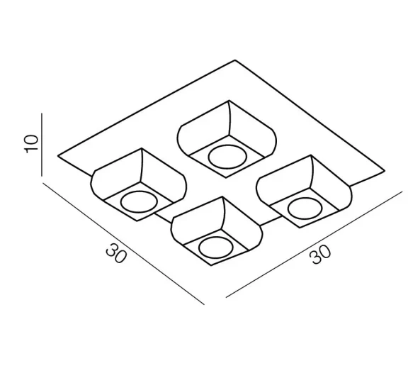 Stropné svietidlá -  Azzardo Moderní stropní svítidlo Rubic 4