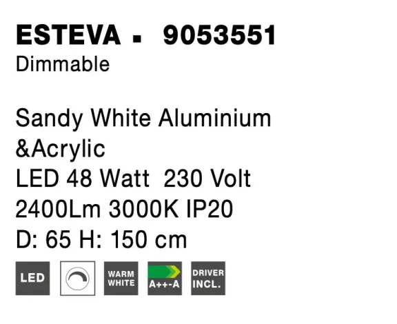Lustre a závesné svietidlá -  Novaluce LED lustr Esteva 65 bílé
