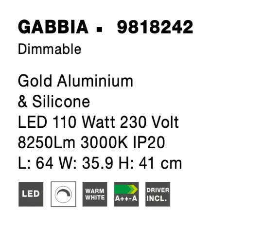 Stropné svietidlá -  Novaluce Stropní svítidlo LED se stmíváním Gabbia 64 zlaté