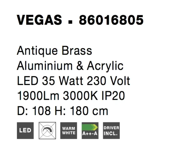 Lustre a závesné svietidlá -  Novaluce LED lustr Vegas 108 Mosaz