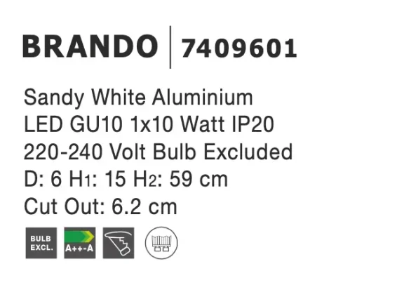 Bodové svetlá -  Novaluce Bodové svítidlo Brando 40 bílé