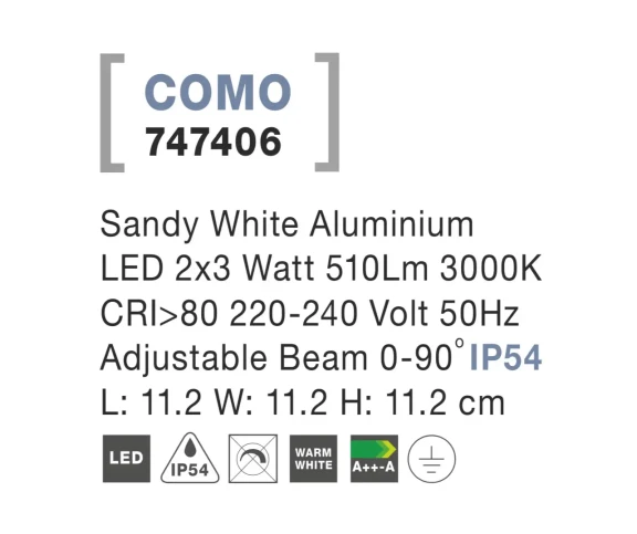 Vonkajšie nástenné svietidlá -  Novaluce Venkovní LED svítidlo Como 112 bílé