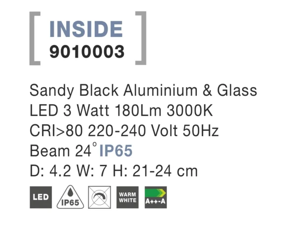 Vonkajšie lampy -  Novaluce Venkovní LED lampa Inside 42 černé