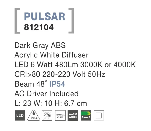 Vonkajšie orientačné svietidlá -  Novaluce Venkovní LED svítidlo Pulsar E 23 Tmavě šedá