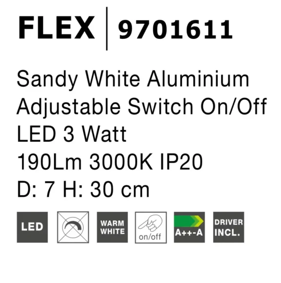 Nástenné svietidlá -  Novaluce Moderní nástěnné svítidlo Flex 7 bílé