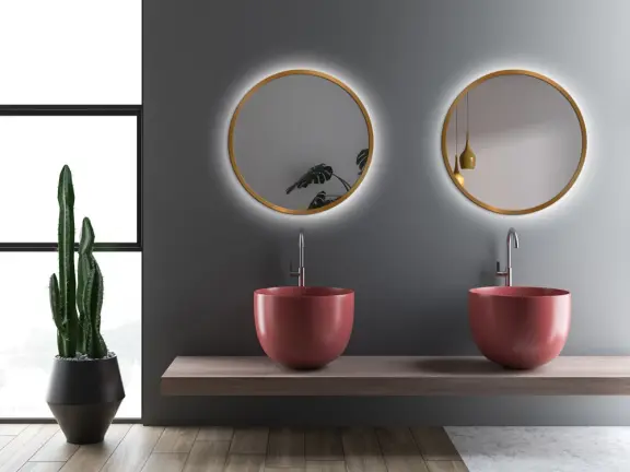 Zrkadlá do kúpeľne -  Gaudia Zrcadlo Nordic Gold LED