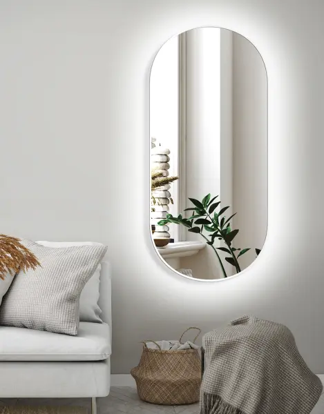 Zrkadlá do kúpeľne -  Gaudia Zrcadlo Zeta SLIM bílé LED Ambient