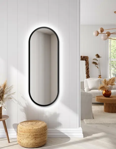 Zrkadlá do kúpeľne -  Gaudia Zrcadlo Zeta LED Black Ambient
