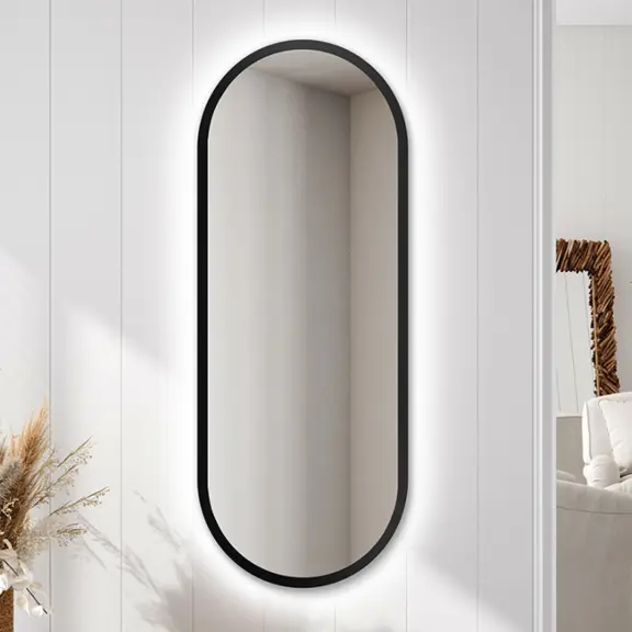 Zrkadlá do kúpeľne -  Gaudia Zrcadlo Zeta LED Black Ambient