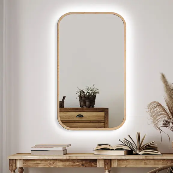 Zrkadlá do kúpeľne -  Gaudia Zrcadlo Mirel LED Ambient Wood