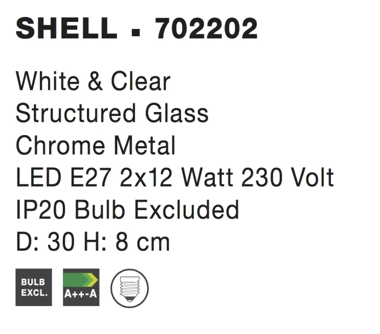 Stropné svietidlá - Novaluce Designové stropní svítidlo Shell 30 bílé