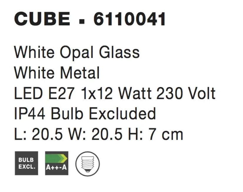 Stropné svietidlá - Novaluce Moderní stropní svítidlo Cube 20.5 bílé