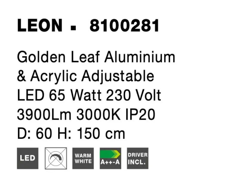 Lustre a závesné svietidlá - Novaluce LED lustr Leon 60 zlaté
