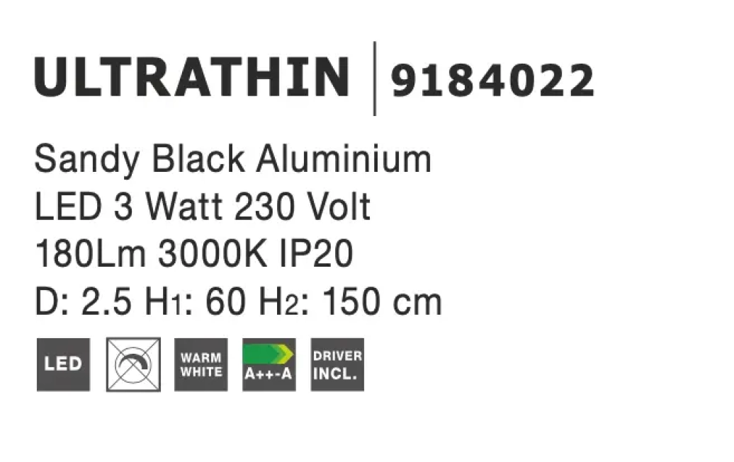 Lustre a závesné svietidlá - Novaluce Moderní lustr Ultrathin 25 černé