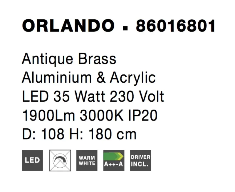 Lustre a závesné svietidlá - Novaluce LED lustr Orlando 108 Mosaz