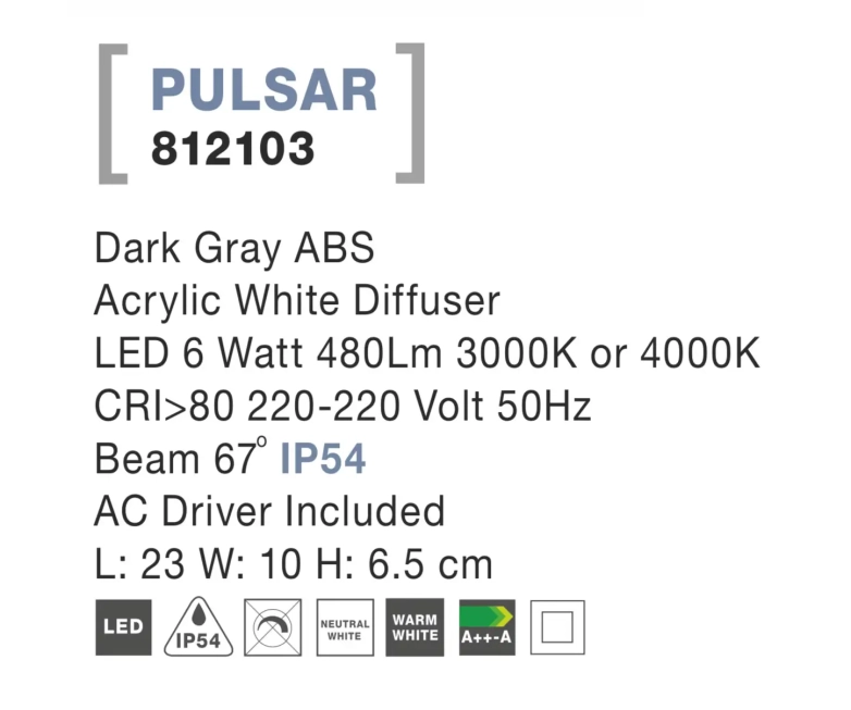 Vonkajšie orientačné svietidlá - Novaluce Venkovní LED svítidlo Pulsar D 23 Tmavě šedé