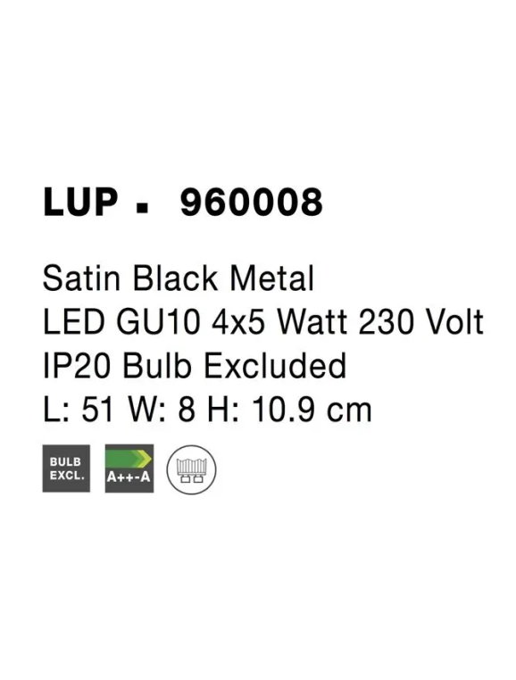 Bodové svetlá - Novaluce Designové bodové svítidlo Gropius 51 černé