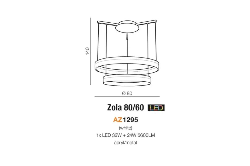 Lustre a závesné svietidlá - Azzardo Designový lustr Zola