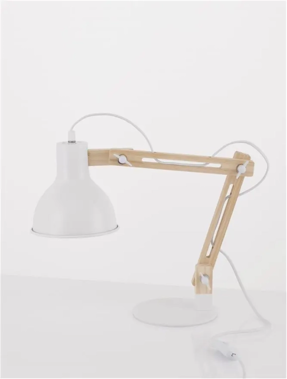 Stolové lampy - Novaluce Dřevěná stolní lampa Grou 41.3 bílé