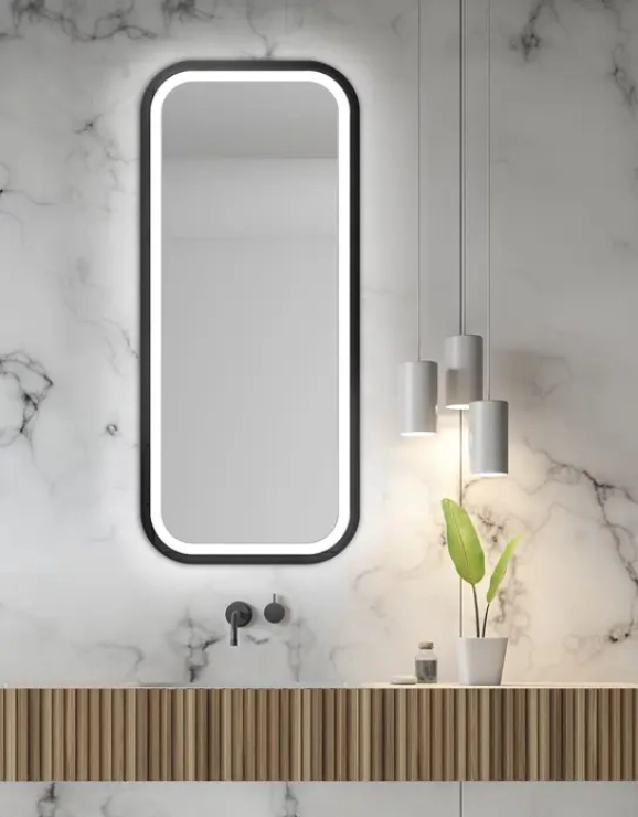 Zrkadlá do kúpeľne - Gaudia Zrcadlo Mirel Black LED