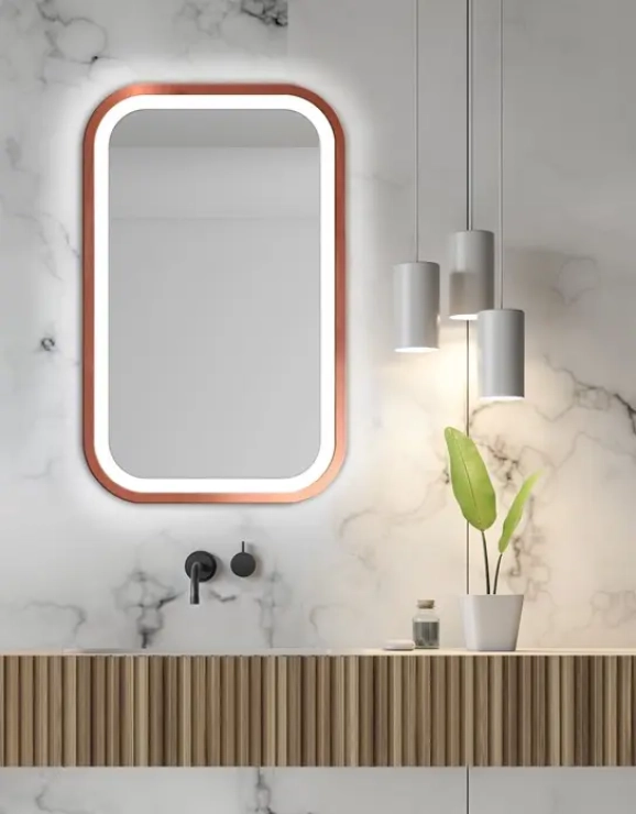 Zrkadlá do kúpeľne - Gaudia Zrcadlo Mirel Copper LED