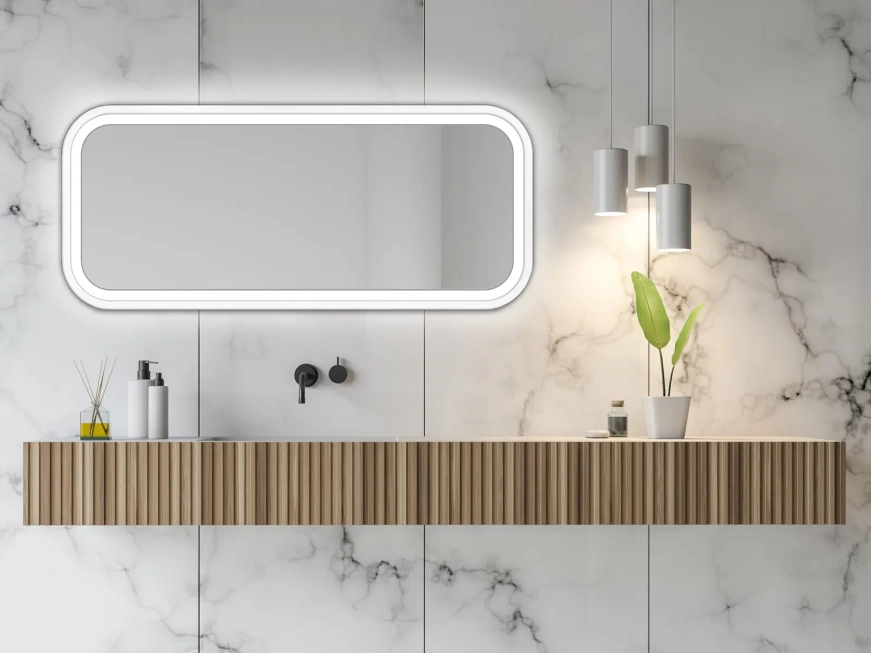Zrkadlá do kúpeľne - Gaudia Zrcadlo Mirel bílé LED