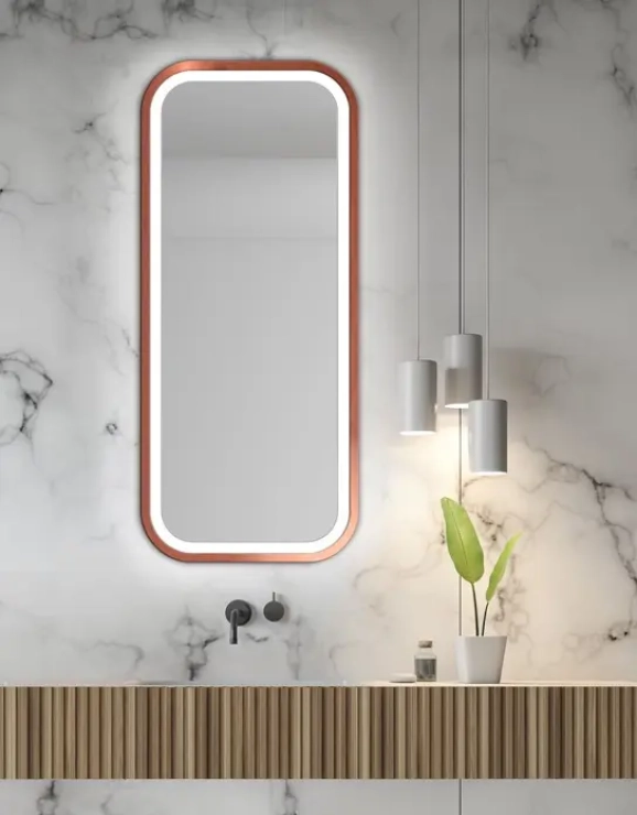 Zrkadlá do kúpeľne - Gaudia Zrcadlo Mirel Copper LED