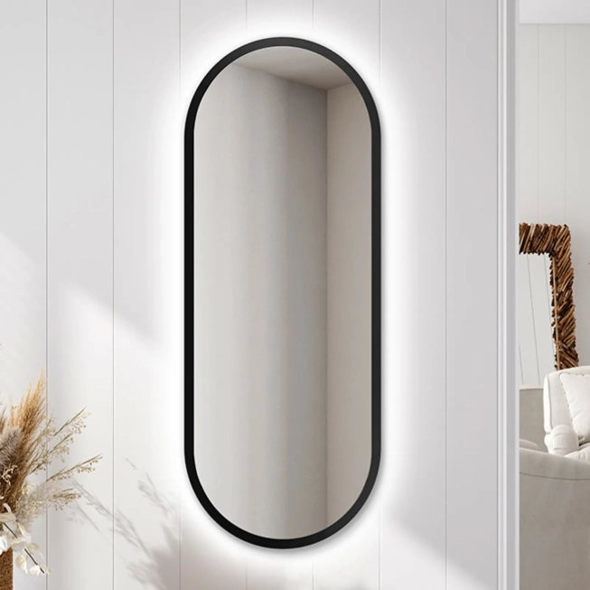 Zrkadlá do kúpeľne - Gaudia Zrcadlo Zeta LED Black Ambient
