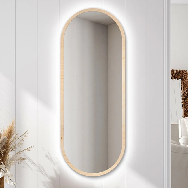 Zrkadlá do kúpeľne - Gaudia Zrcadlo Zeta LED Wood Ambient
