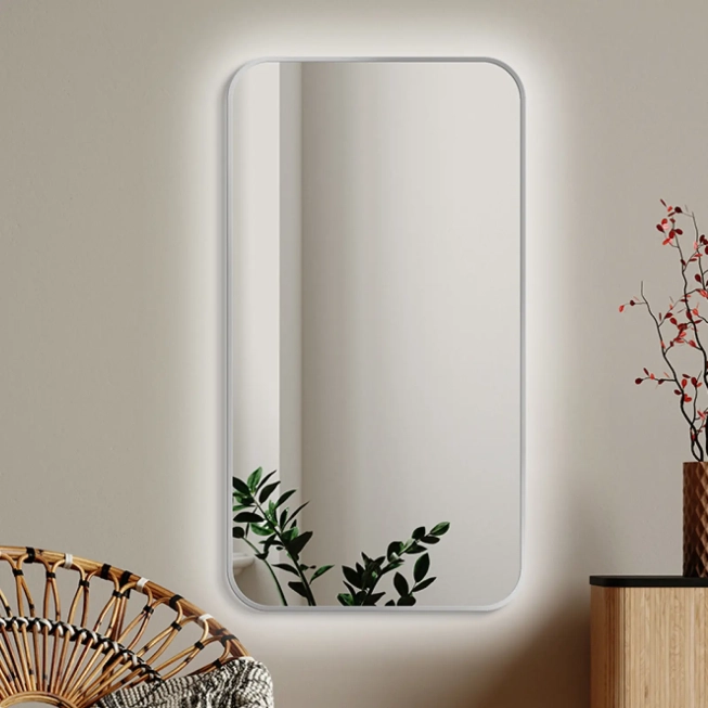 Zrkadlá do kúpeľne - Gaudia Zrcadlo Mirel SLIM LED Ambient Silver