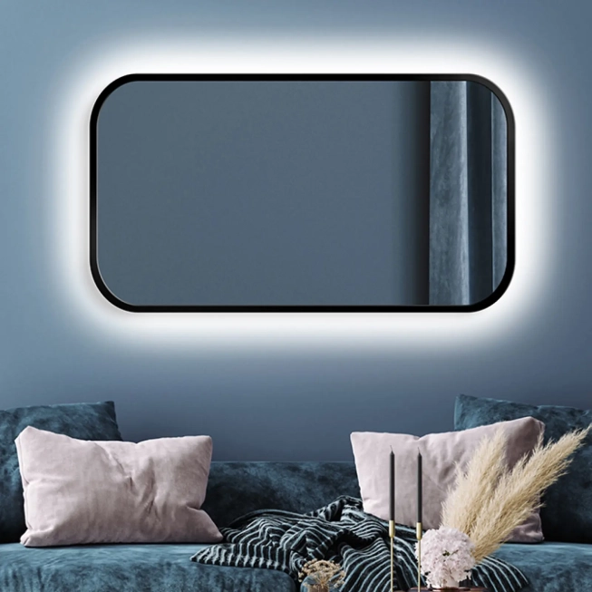Zrkadlá do kúpeľne - Gaudia Zrcadlo Mirel LED Ambient Black