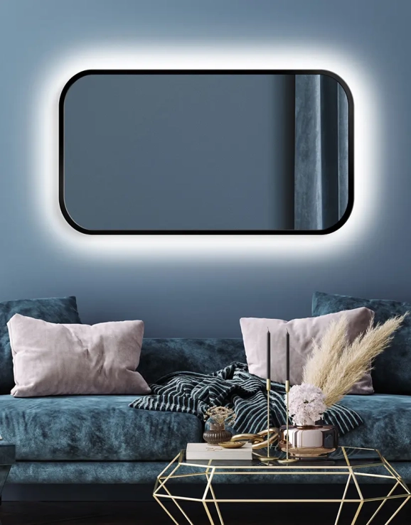Zrkadlá do kúpeľne - Gaudia Zrcadlo Mirel LED Ambient Black