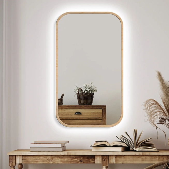 Zrkadlá do kúpeľne - Gaudia Zrcadlo Mirel LED Ambient Wood