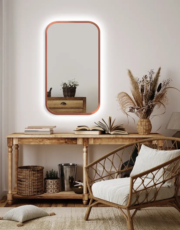 Zrkadlá do kúpeľne - Gaudia Zrcadlo Mirel LED Ambient Copper