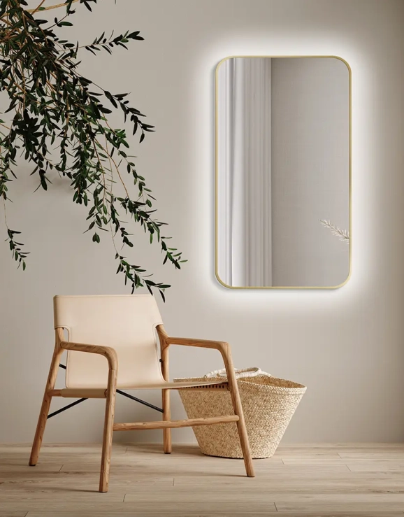 Zrkadlá do kúpeľne - Gaudia Zrcadlo Mirel LED Ambient Gold