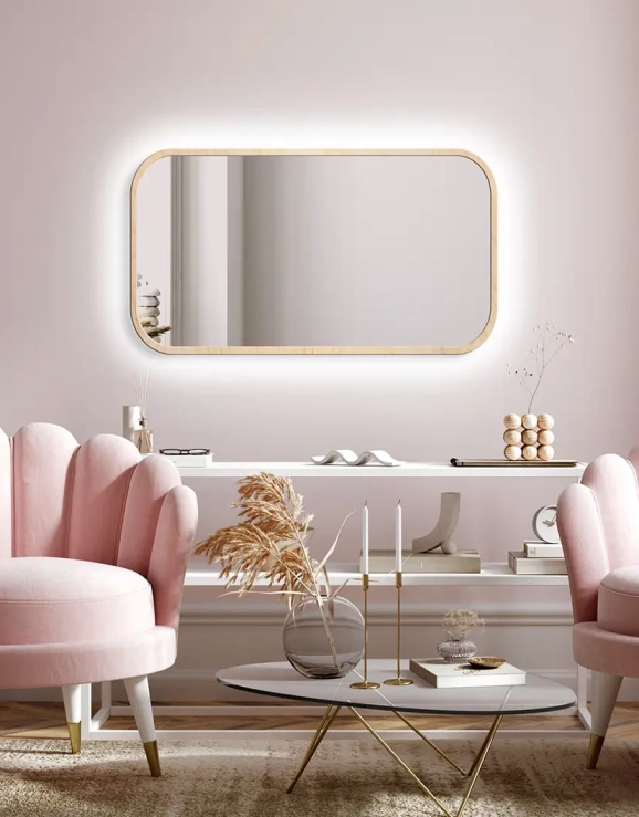 Zrkadlá do kúpeľne - Gaudia Zrcadlo Mirel LED Ambient Wood